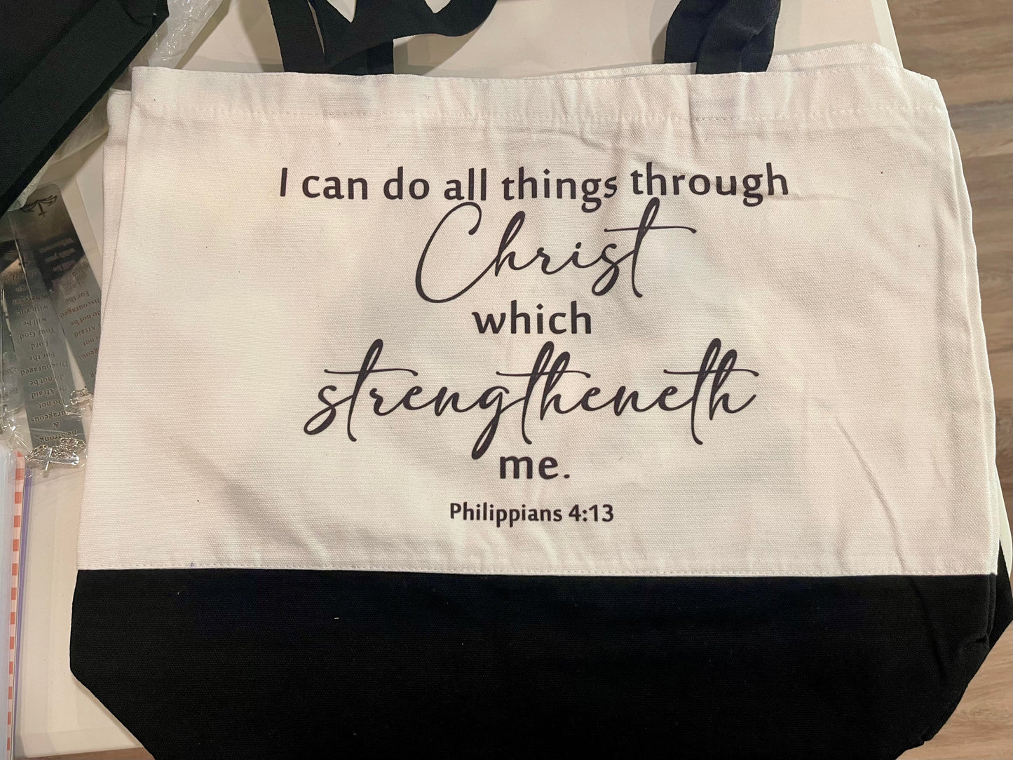 Scripture bag black/white