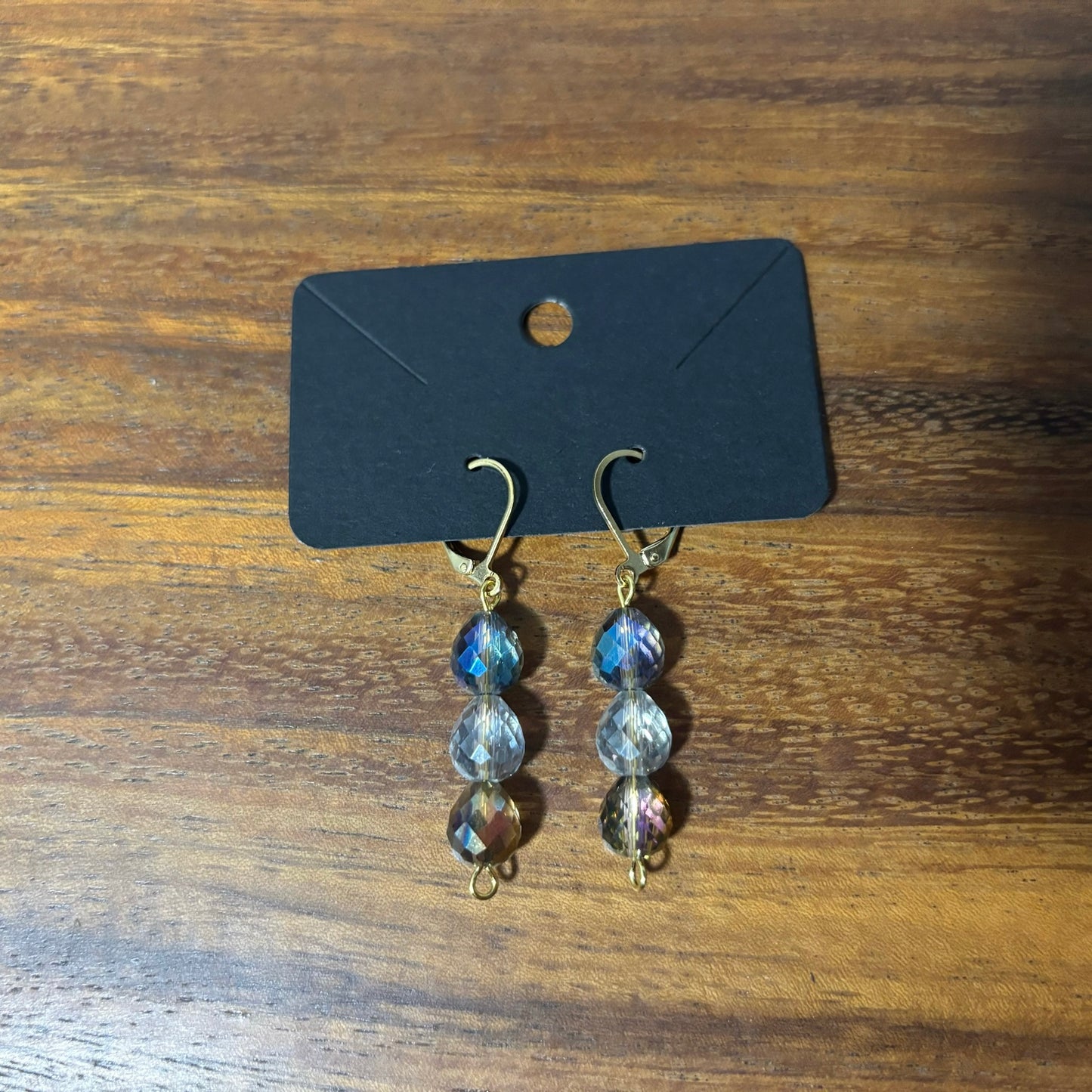 Multicolor Iridescent Beaded Earrings