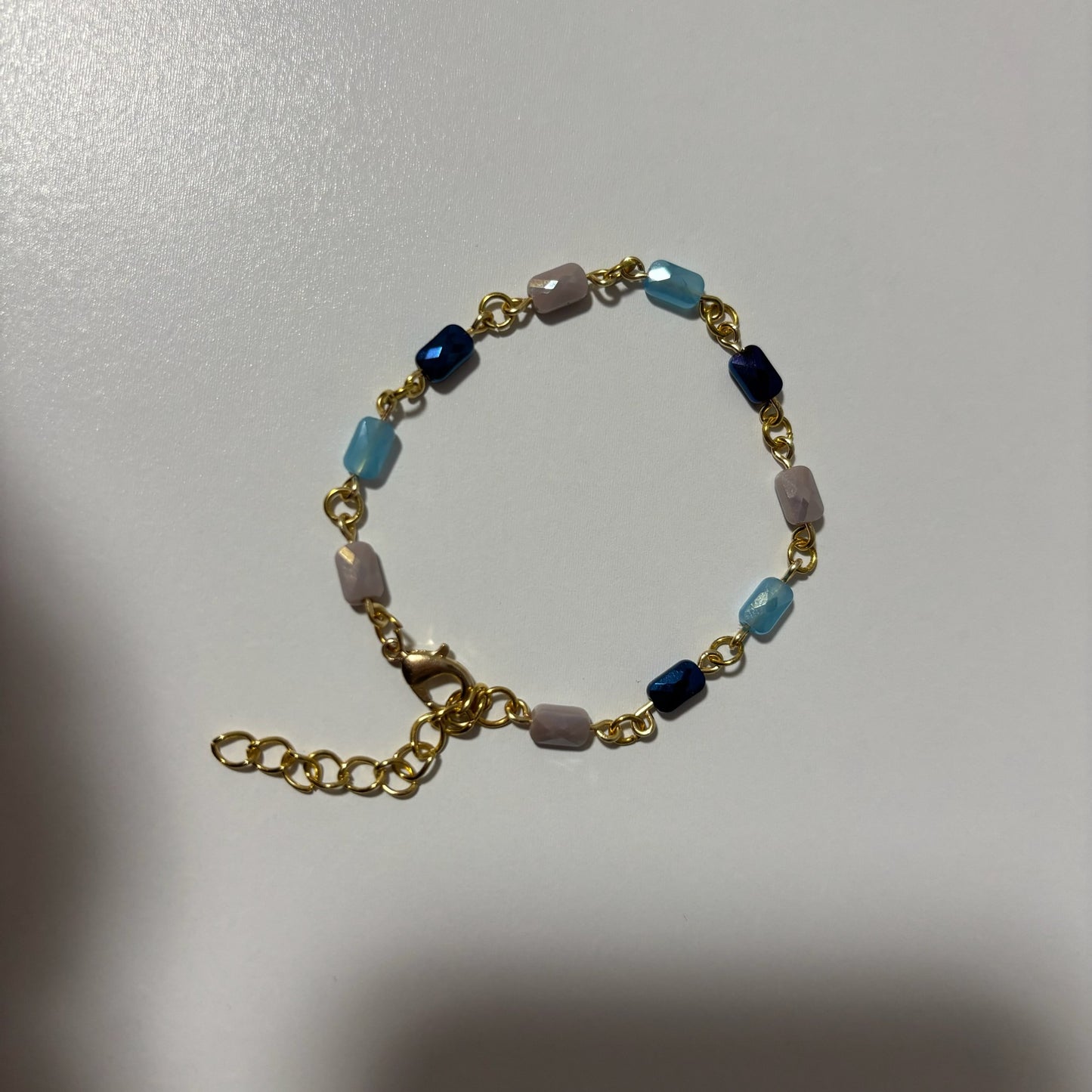 Pink/Blue Beaded Bracelet