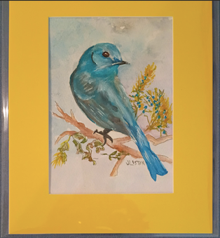 Yellow 8"x10" Matted Bluebird