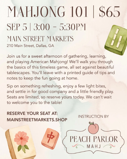 9/05/26 Mahjong 101 - Dallas, GA