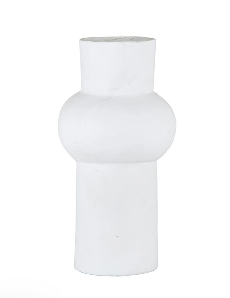 White Paper-Mache Vase