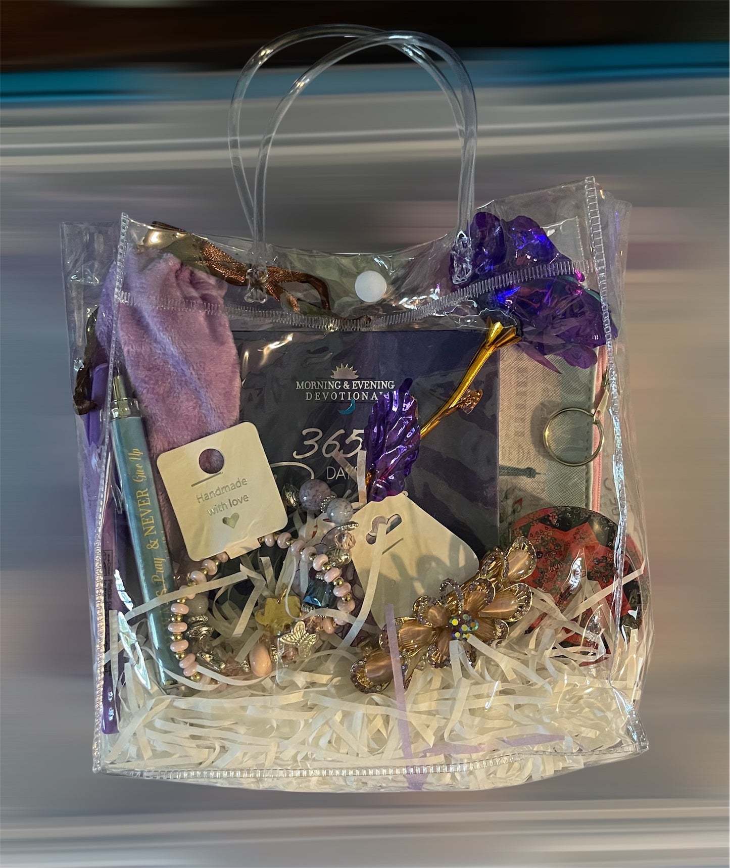 See Through Gift Bag with Devotional & Misc Items