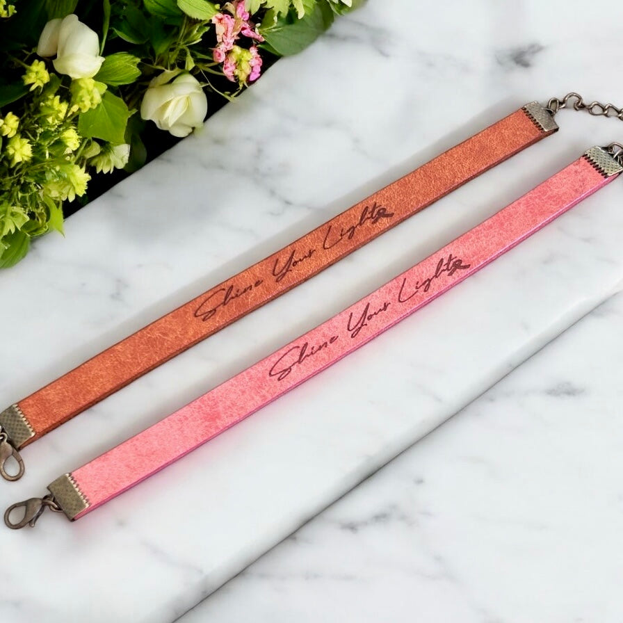Shine Your Light Leather Bracelet