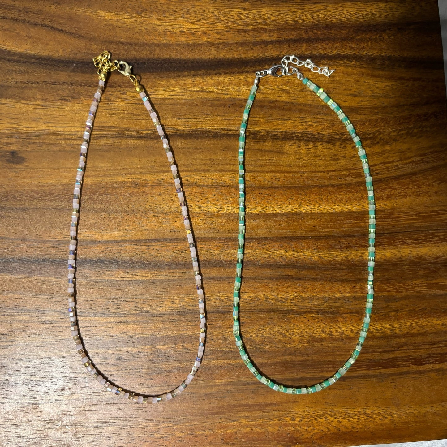 Small Cube Beaded Necklaces
