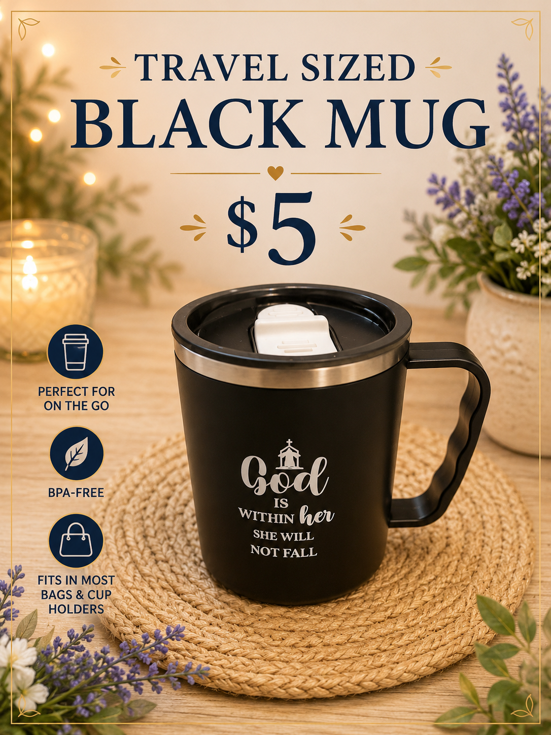 God is Within Her Travel Mug