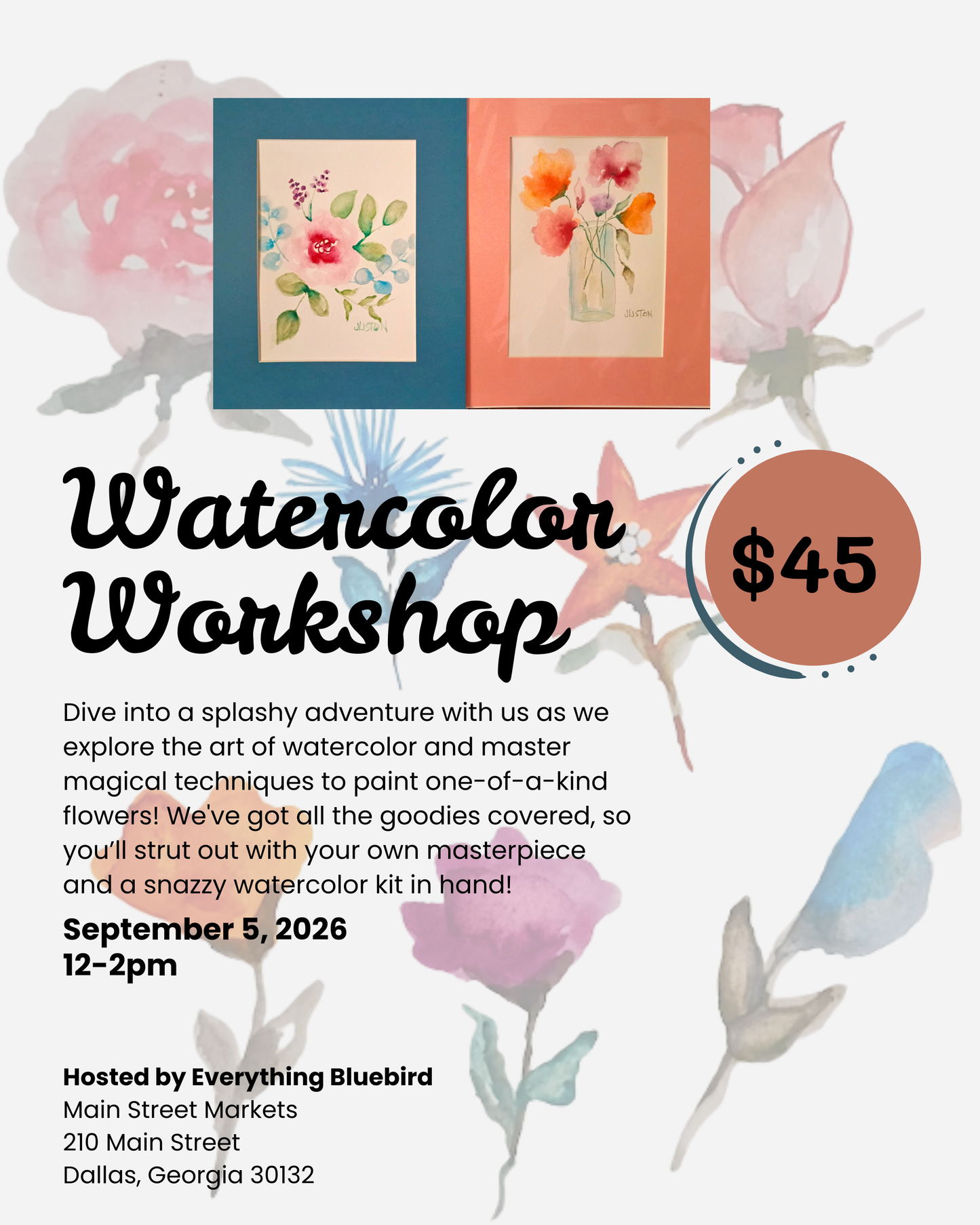 9/5/26 Watercolor Workshop - Dallas, GA