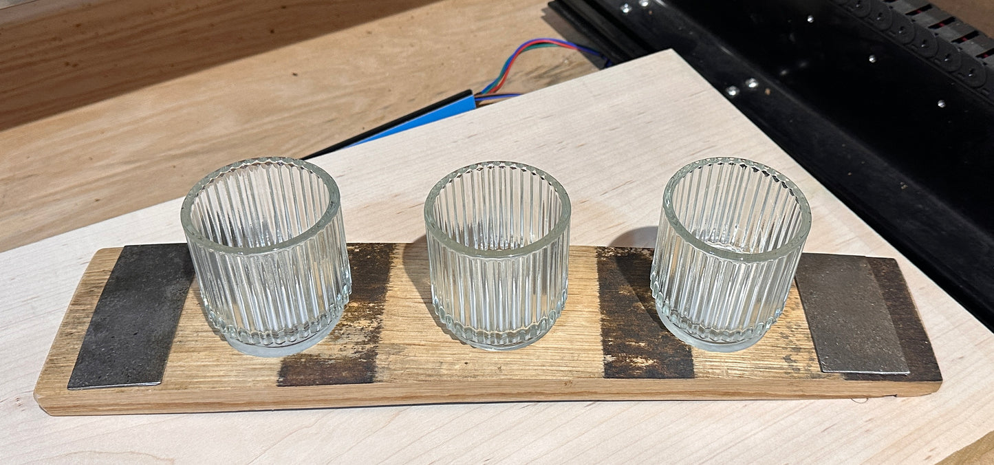 Whiskey Stave Votive Table Décor