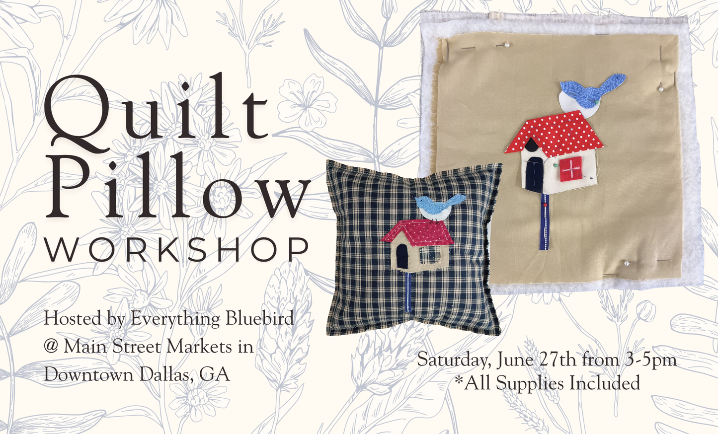 6/27/26 Quilt Pillow Workshop - Dallas, GA