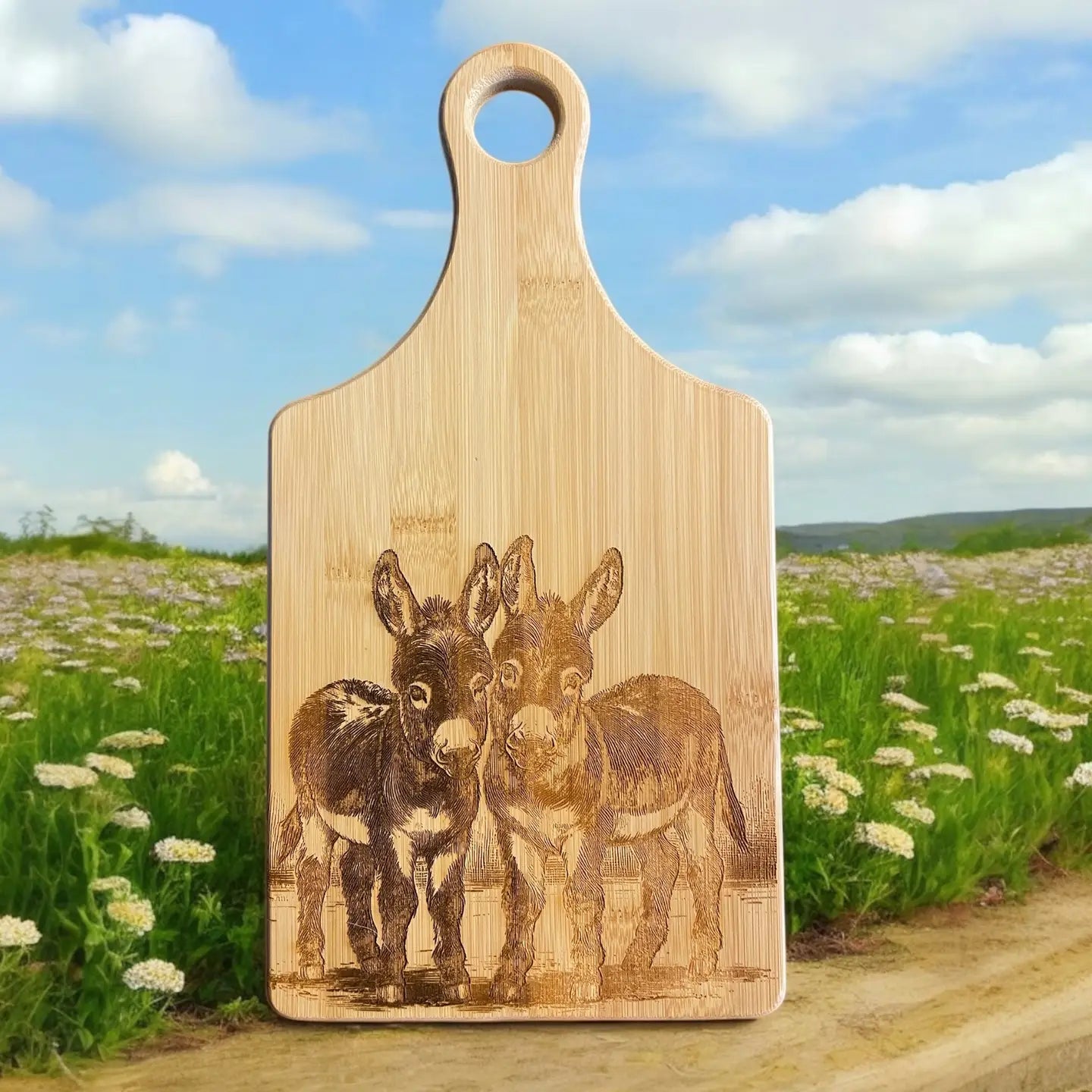 Donkey Bamboo Cutting Board Paddle, Home Decor, Charcuterie