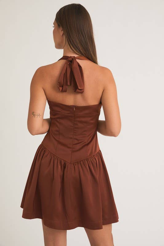 Halter Neck Low Waist Dress