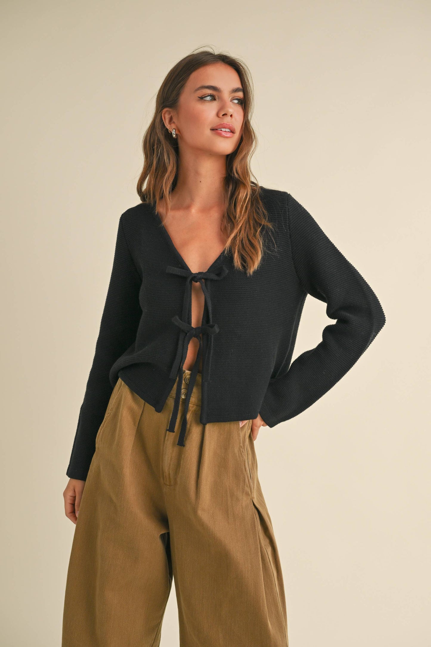 Long Sleeve Tie Cardigan