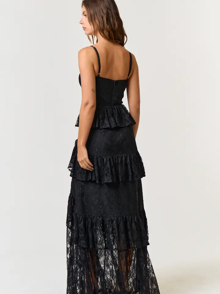 Lace Tiered Maxi Dress