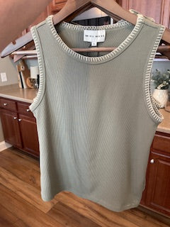 Olive Stitch Tank
