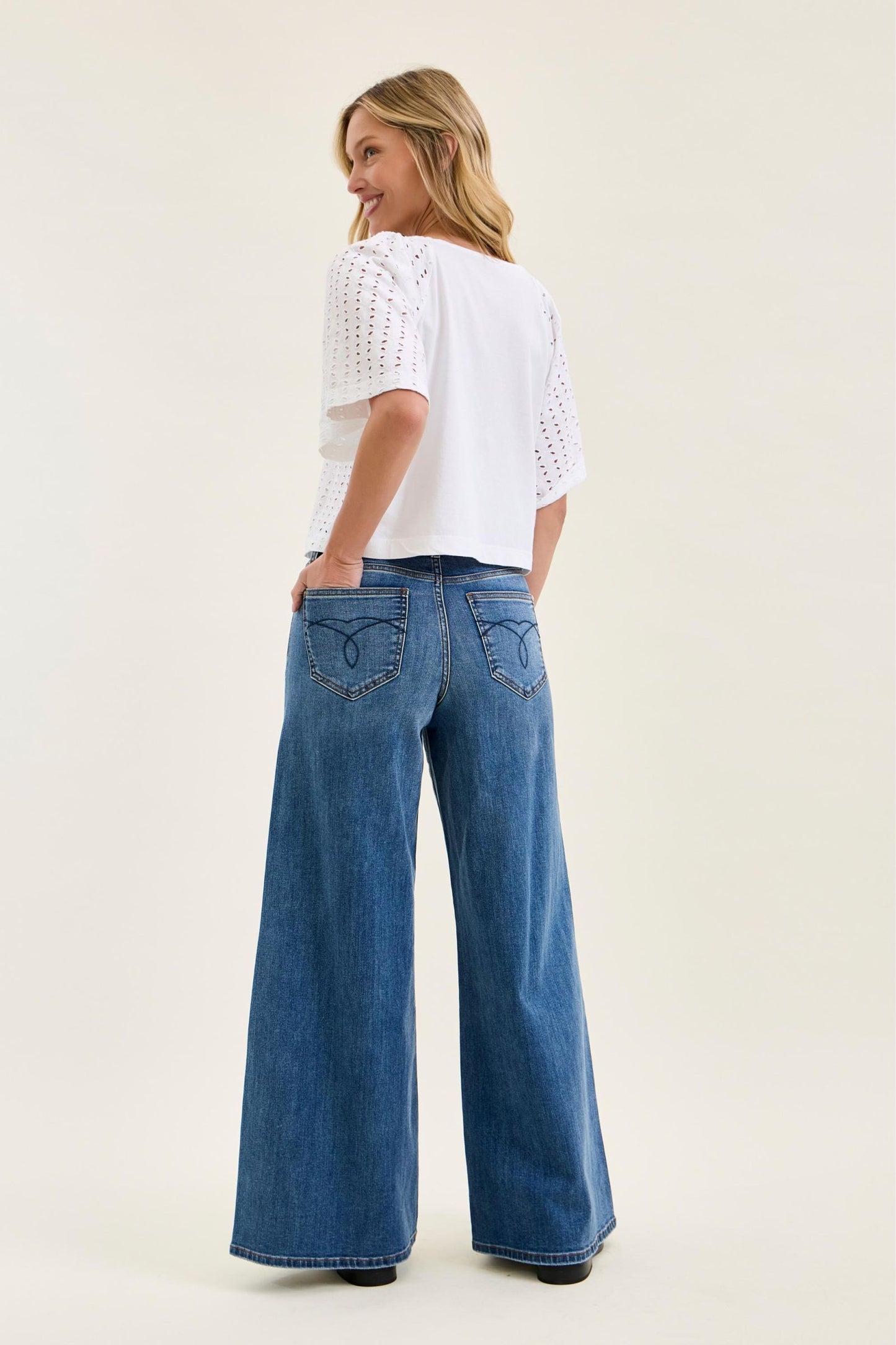 Judy Blue Palazzo- Medium Blue