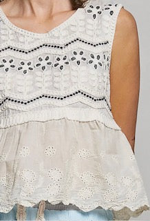 Eyelet Floral Top