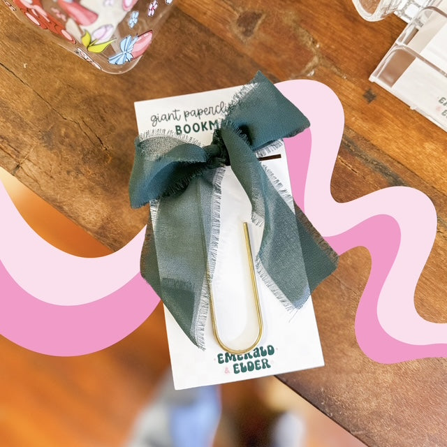 Chiffon Bow Giant Paperclip Bookmark