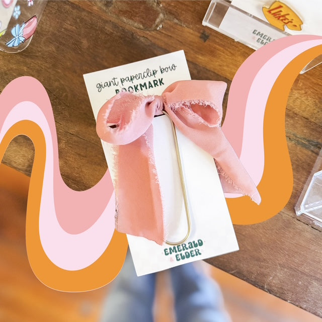 Chiffon Bow Giant Paperclip Bookmark