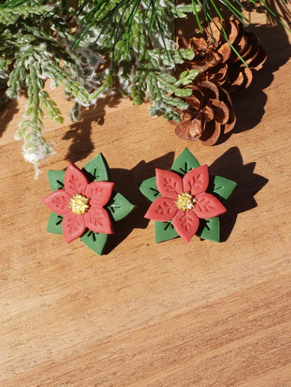 STUD CHRISTMAS PONSETTIA