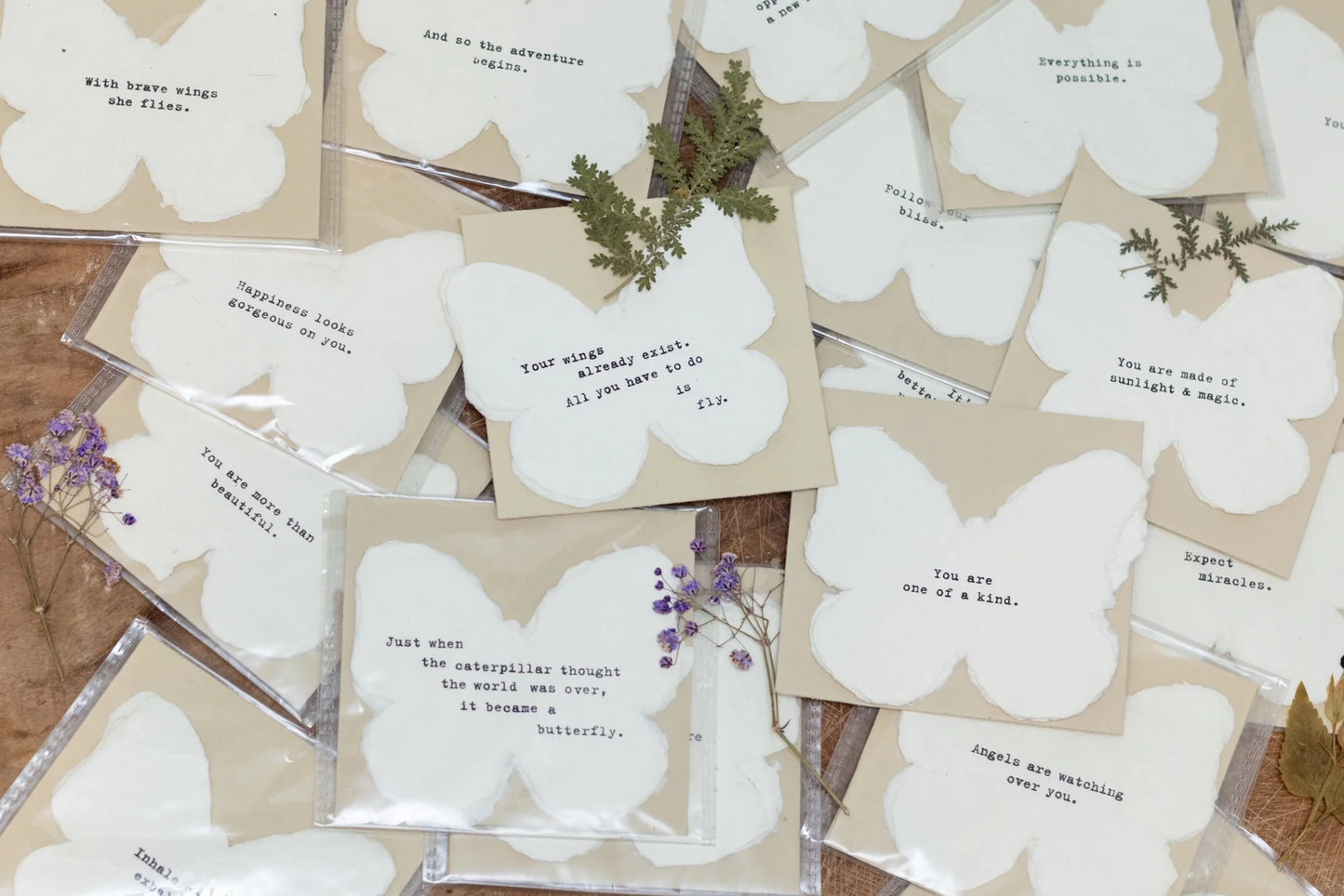 Mini Deckled Butterfly Shaped Cards with Envelope