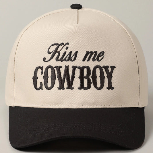 Kiss Me Cowboy Embroidered Hat