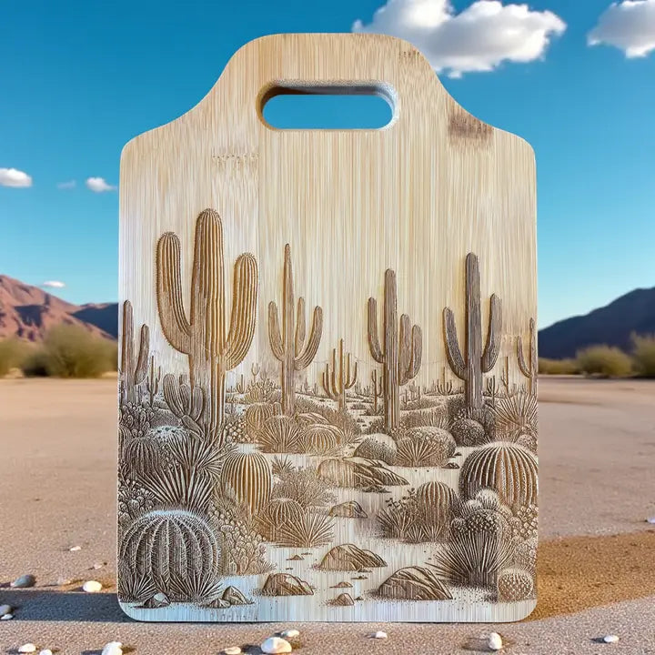 Cacti Desert Design Bamboo Cutting Board