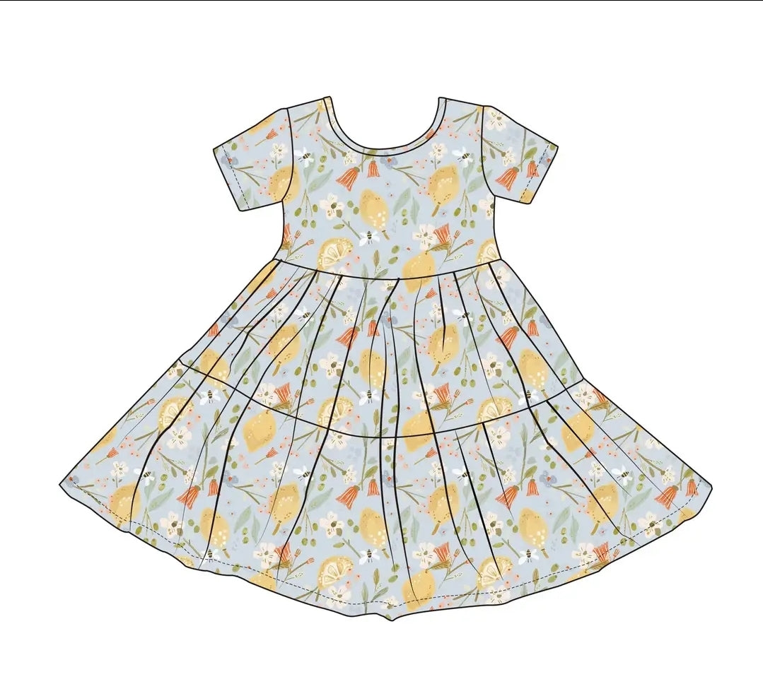 Lemon Floral Bamboo Dress