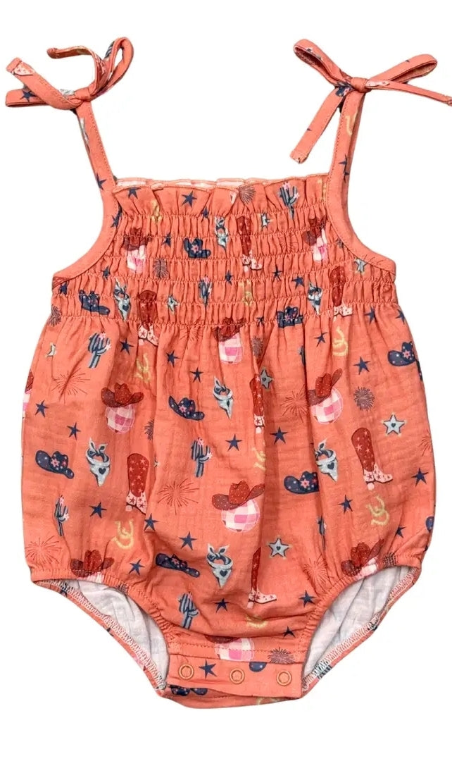 American Cowgirl Smocked Romper