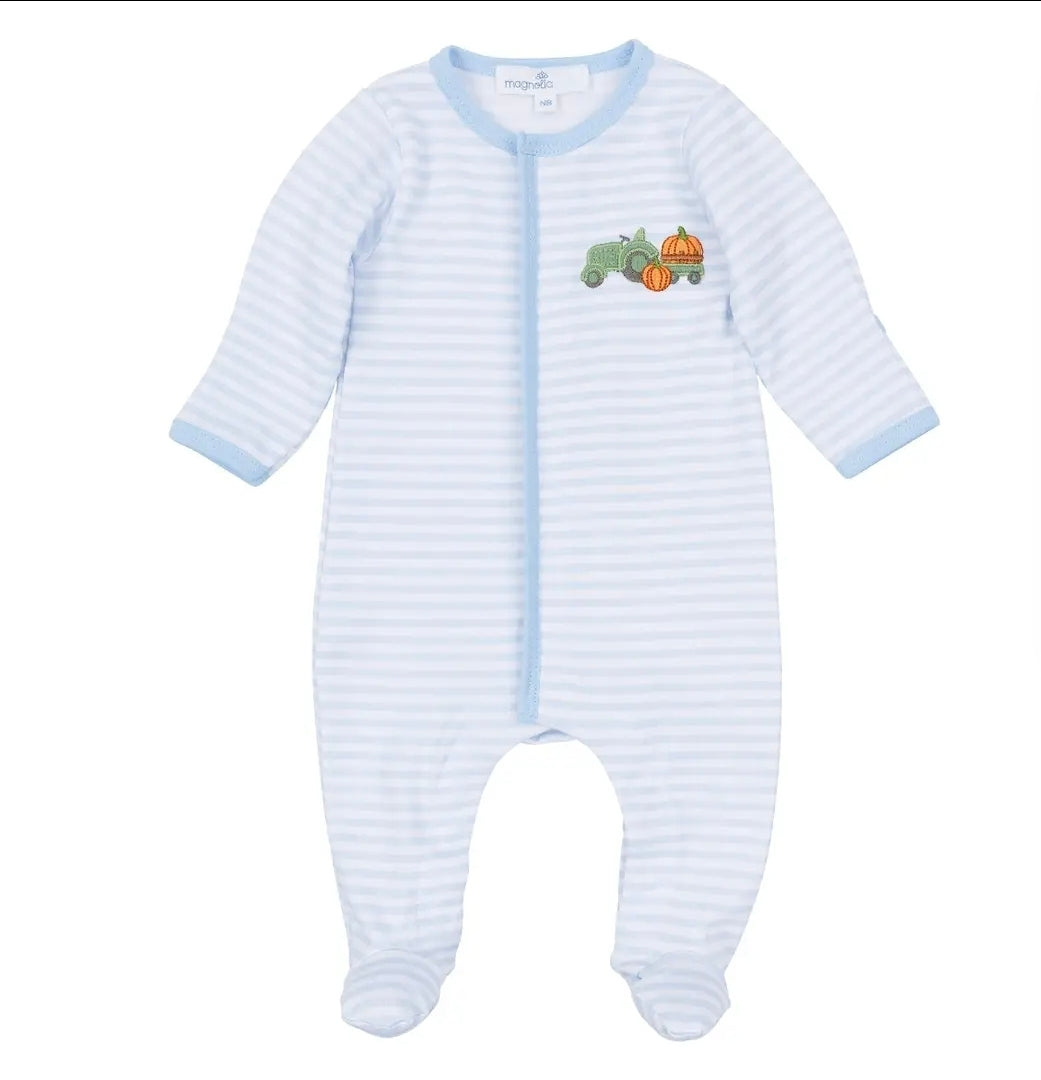 Blue Pumpkin Tractor Footie