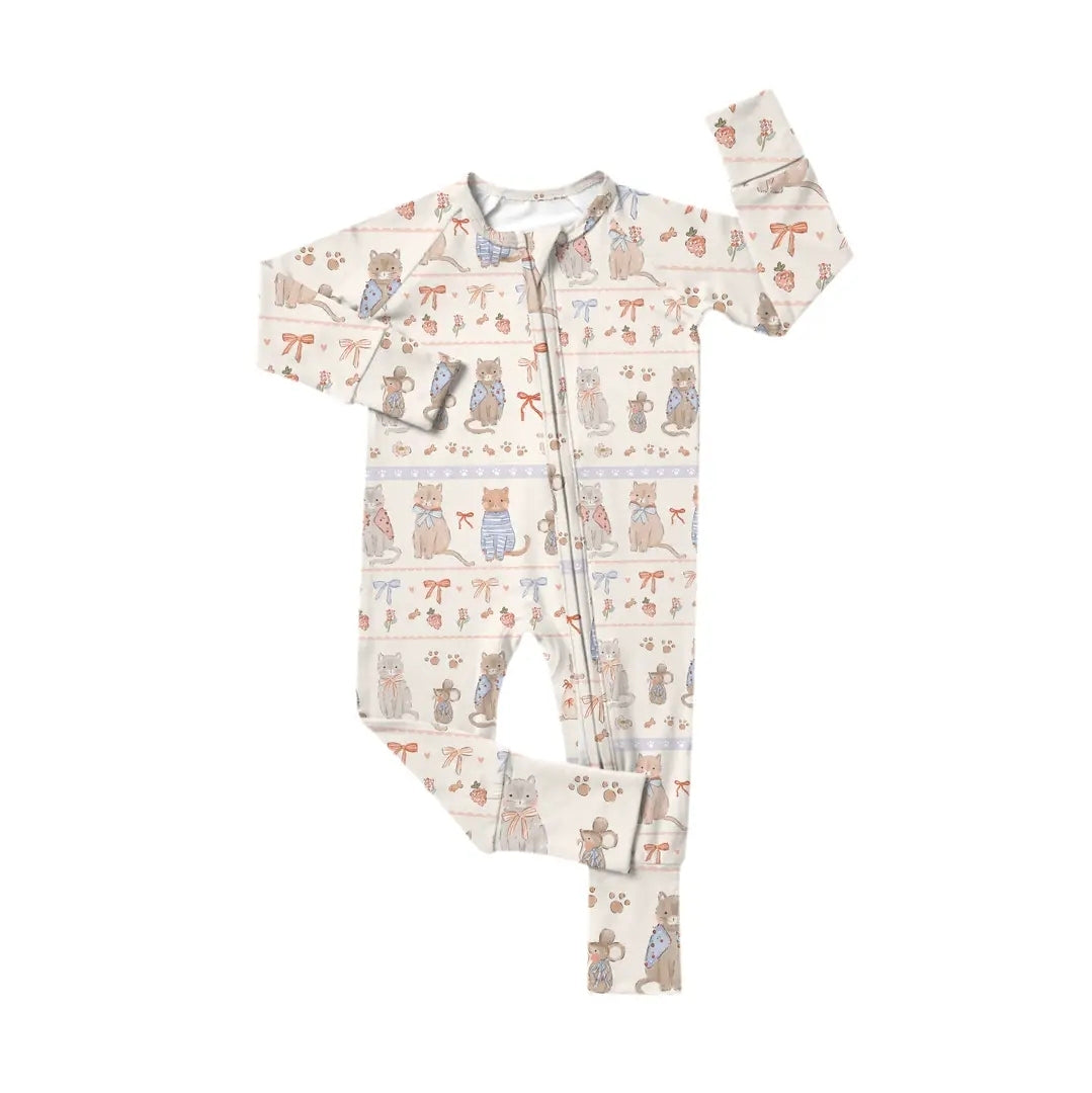 Bows and Whiskers Bamboo Pajamas