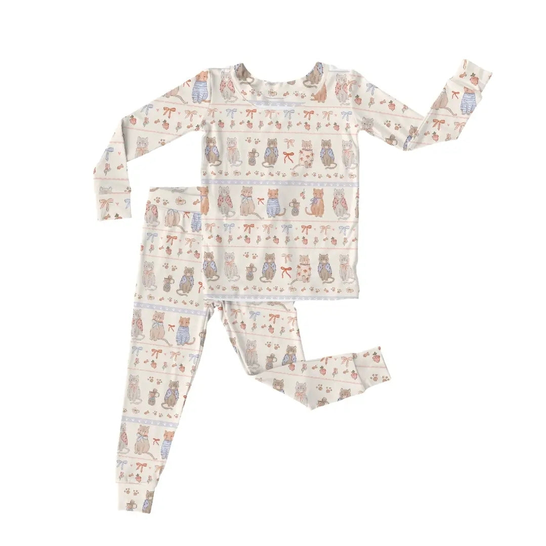 Bows and Whiskers Bamboo Pajamas