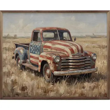 Rustic Americana Flag Truck