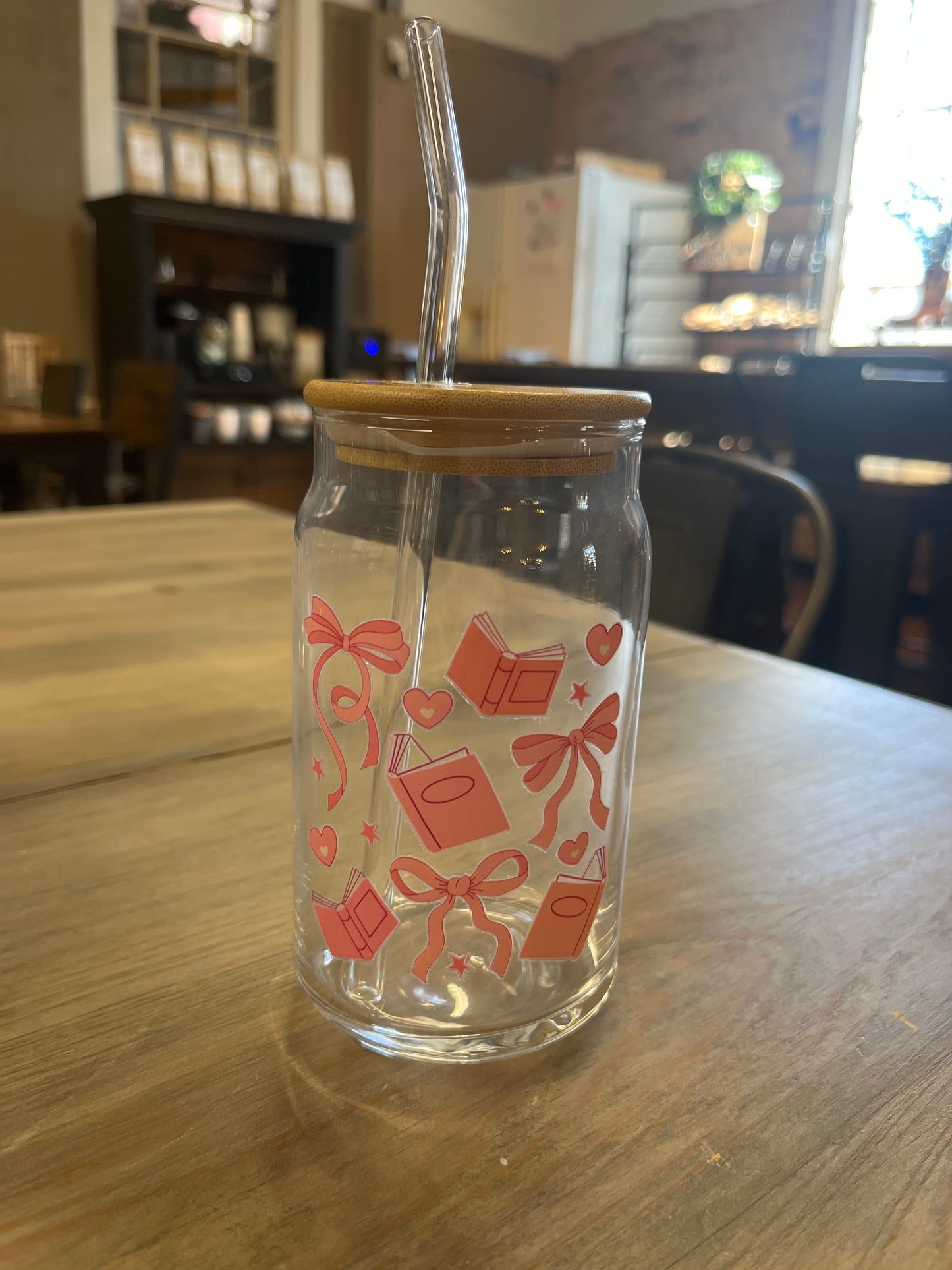 Glass Tumblers with Straws