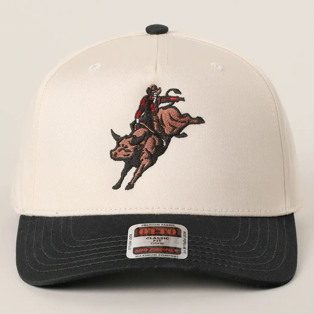 Rodeo Bull Rider Embroidered Trucker Hat