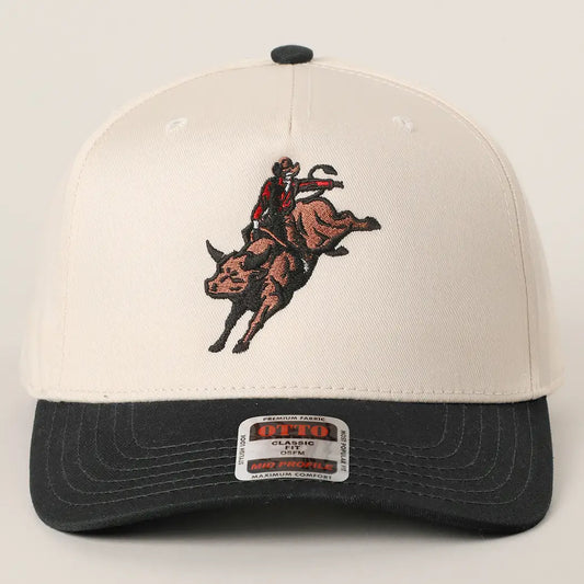 Rodeo Bull Rider Embroidered Trucker Hat