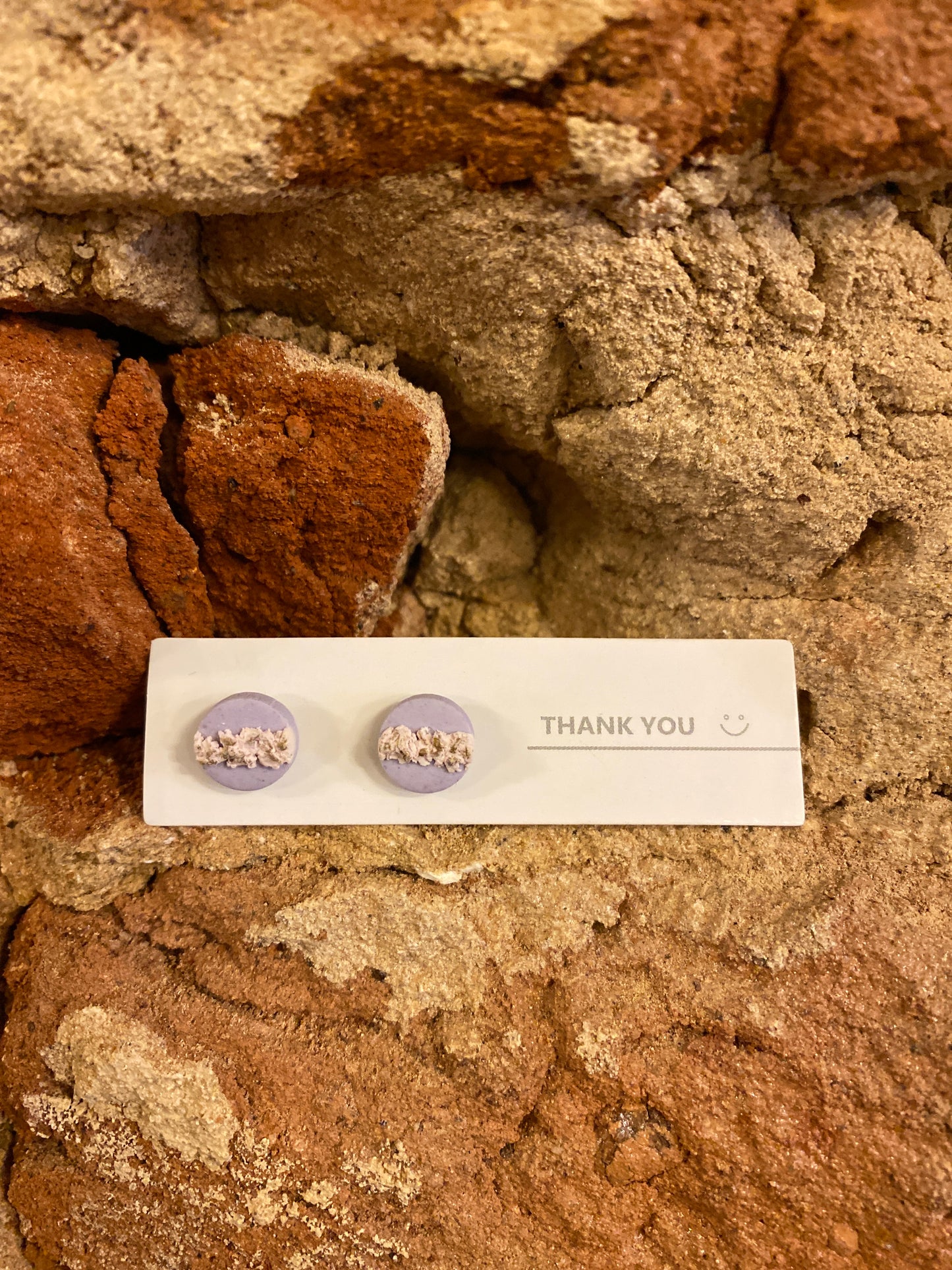 STUD PURPLE CIRCLE W PINK