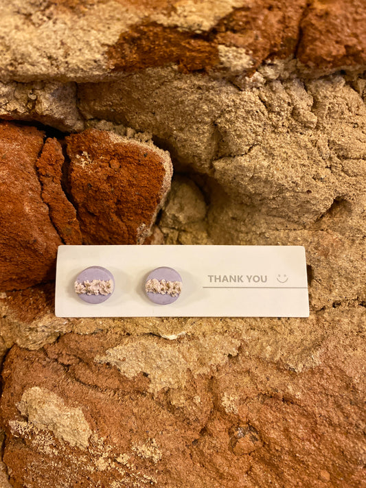 STUD PURPLE CIRCLE W PINK