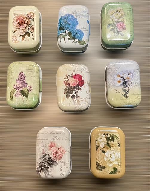 Small Floral Storage Tins