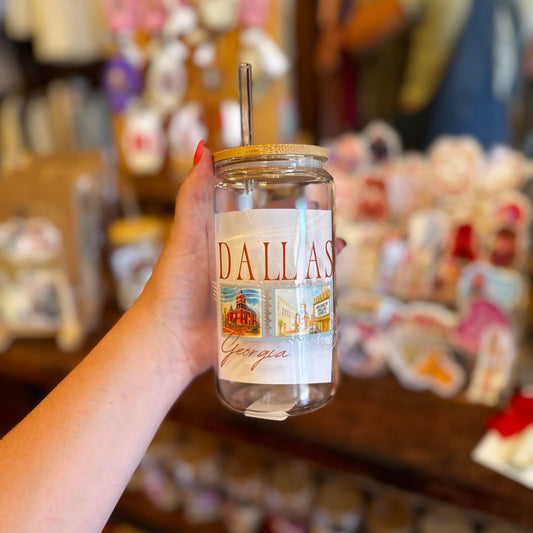 Dallas, Georgia Stamps Glass Can Cup