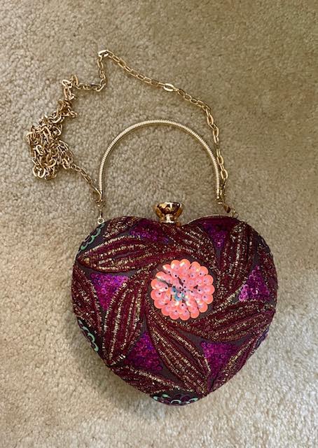 Sparkle Purple Heart Handbag