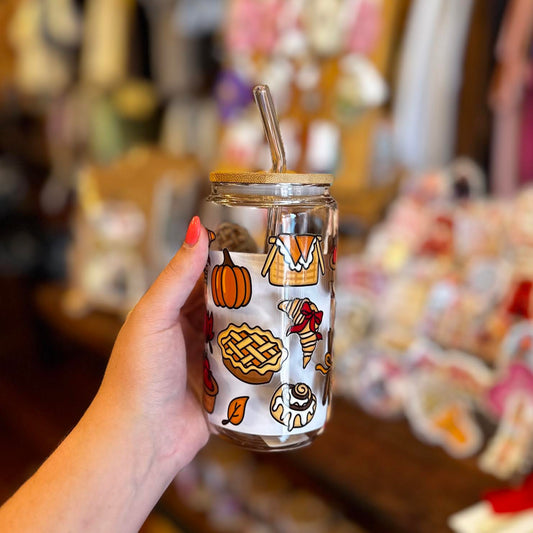 Fall Picnic Things Glass Can Cup