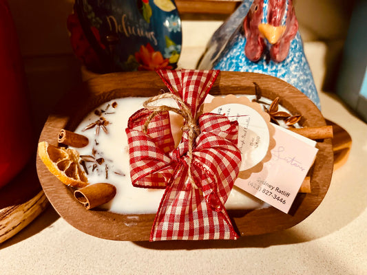 Cinnamon Sticks & Sweet Orange Dough Bowl Candle