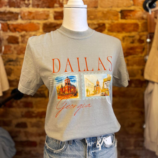 Dallas, Georgia Stamps Comfort Colors T-Shirt | Bay