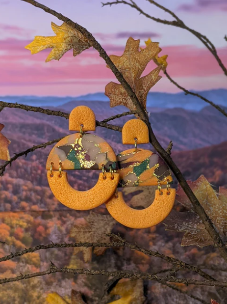 AUTUMN MARBLE ON ORANGE