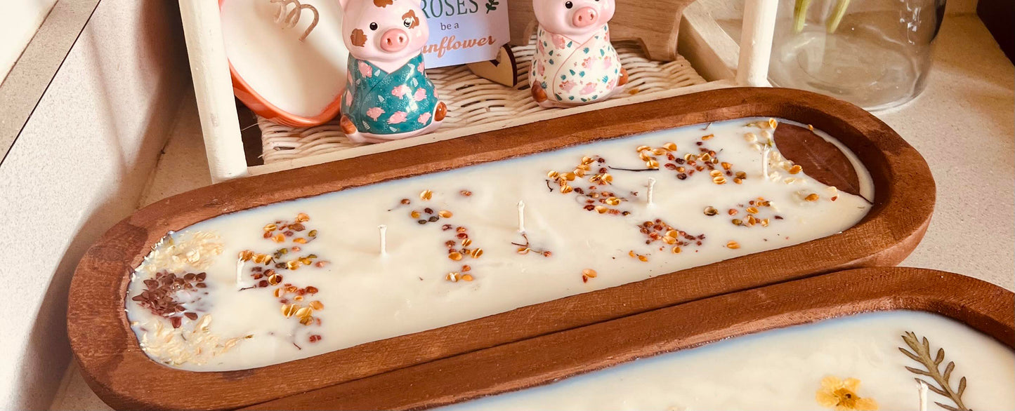 Maple Leaf & Acorns Dough Bowl Candle