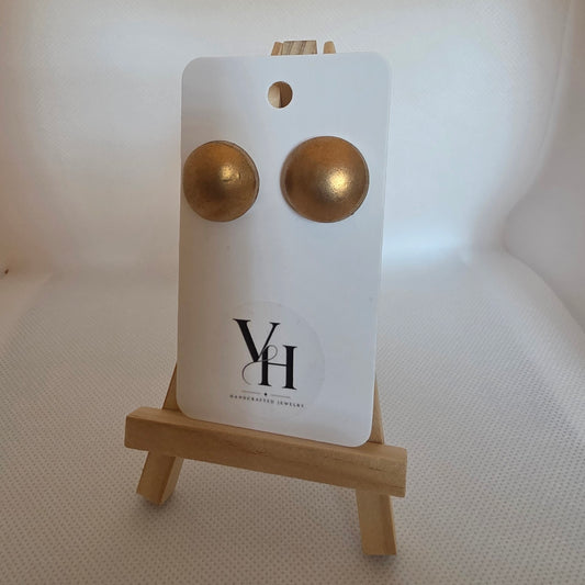 Gold Sphere Post Earrings