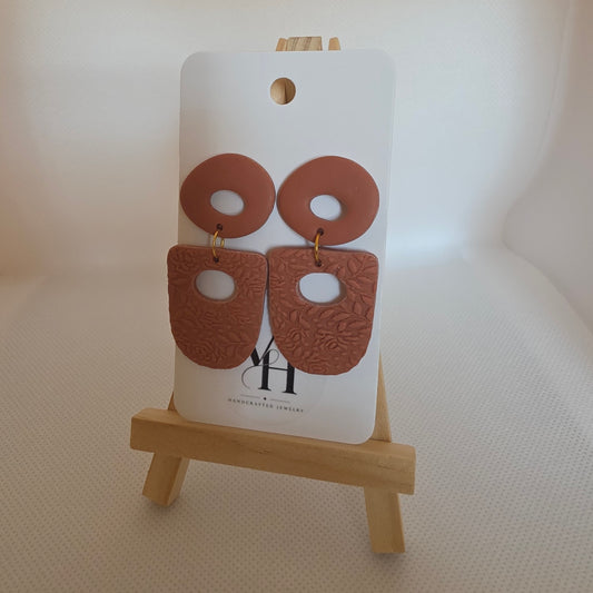 Terracotta Textured Dangle Earring