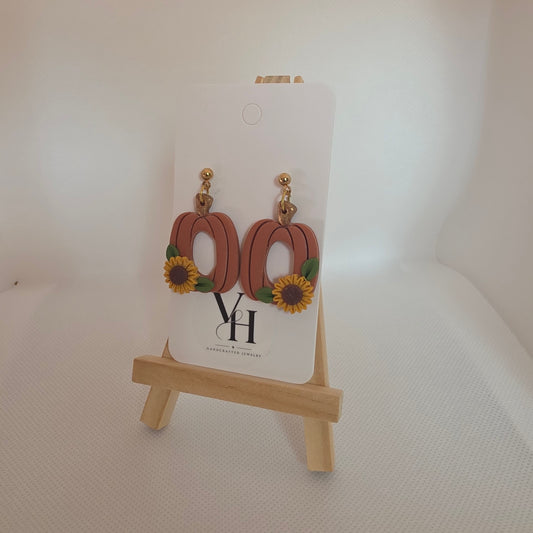 Terracotta Thankful Pumpkin Earrings