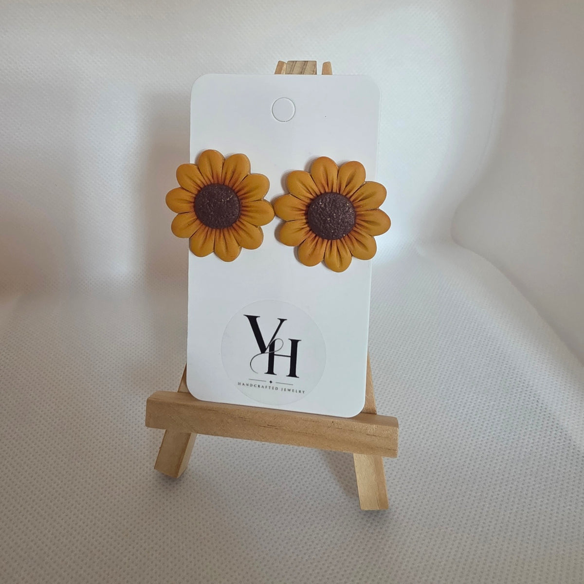 Large Thankful Sunflower Post Earrings