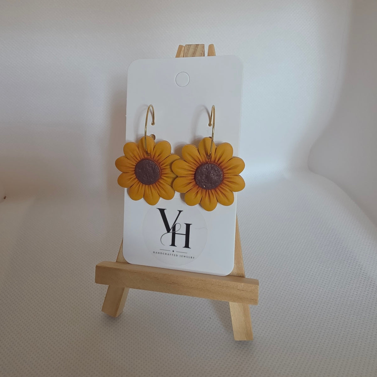 Large Thankful Sunflower Hoop Earrings